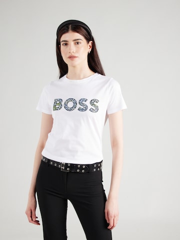 T-shirt BOSS en blanc : devant