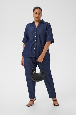 KAFFE CURVE Regular Trousers 'Jada' in Blue