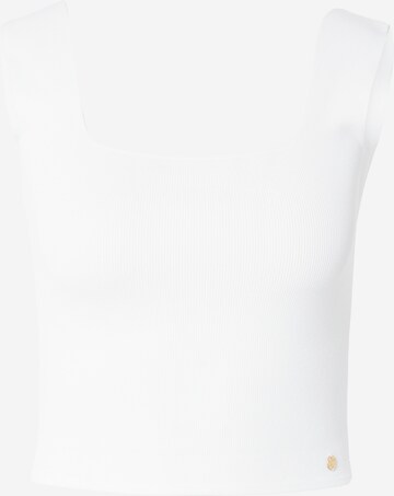 LTB - Top de malha 'MOZEGE' em branco: frente