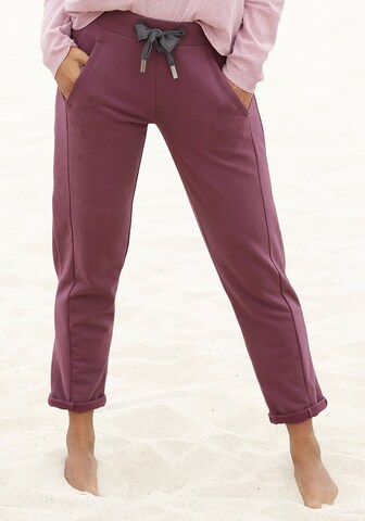 Elbsand Tapered Trousers in Purple: front