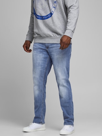 Jack & Jones Plus Slimfit Jeans 'Glen' in Blauw: voorkant