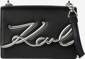 Karl Lagerfeld - Mala de ombro 'Signature' em preto: frente