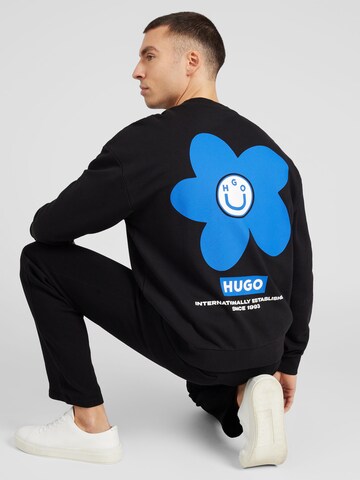 HUGO Blue Sweatshirt 'Needvell' i svart: framsida