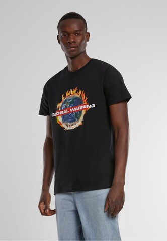 Mister Tee Shirt 'Global Warning' in Zwart
