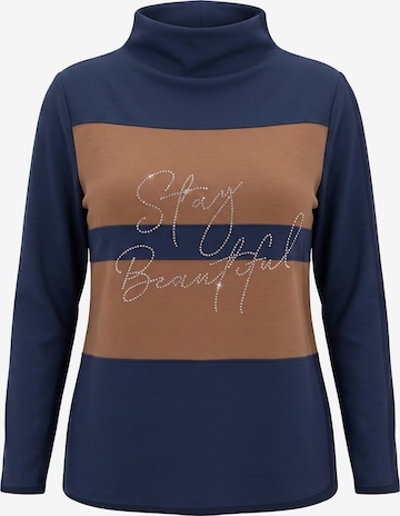 Ulla Popken Sweatshirt in Blauw: voorkant