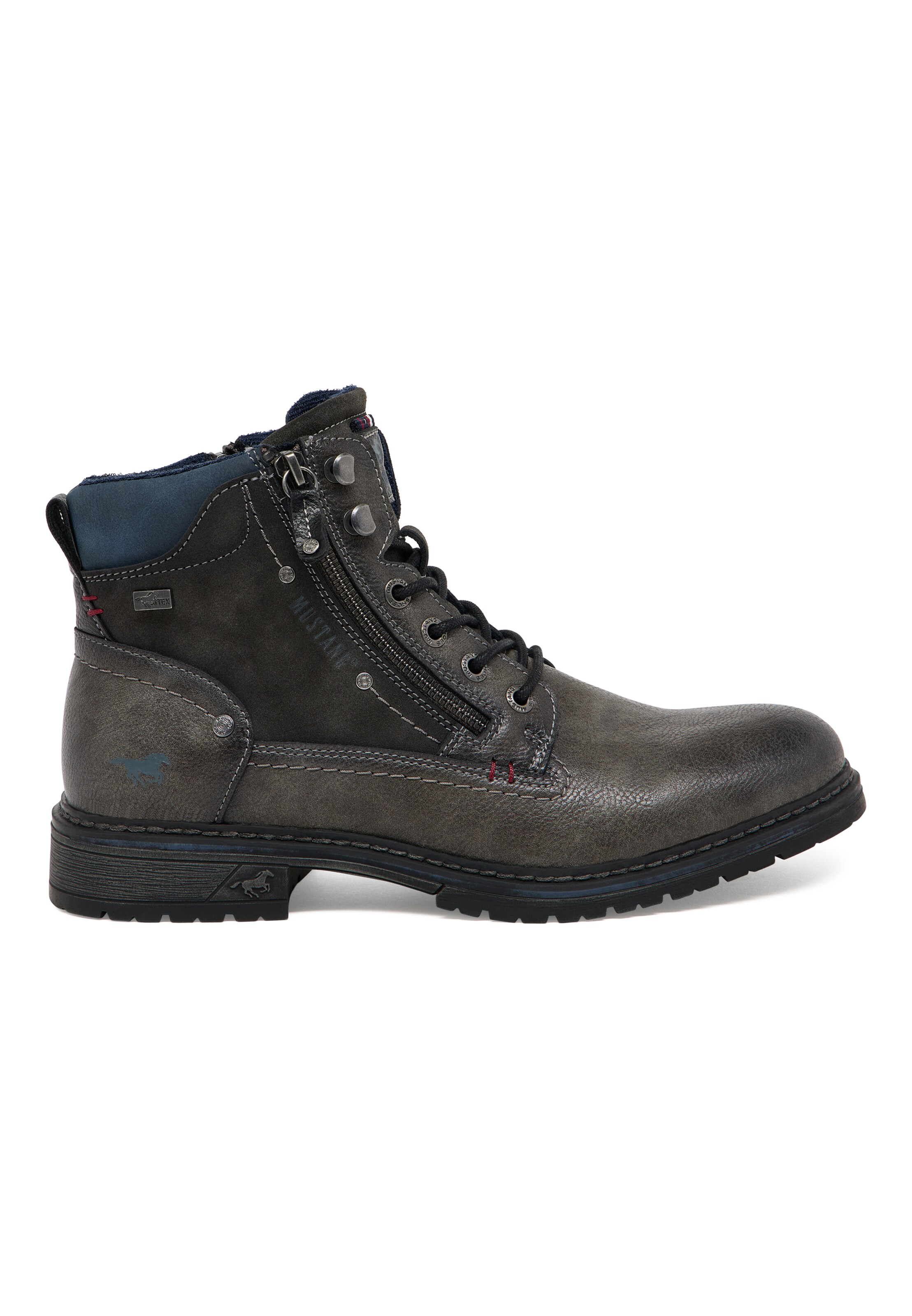 MUSTANG Lace-Up Boots 'Marcas' in Black: front
