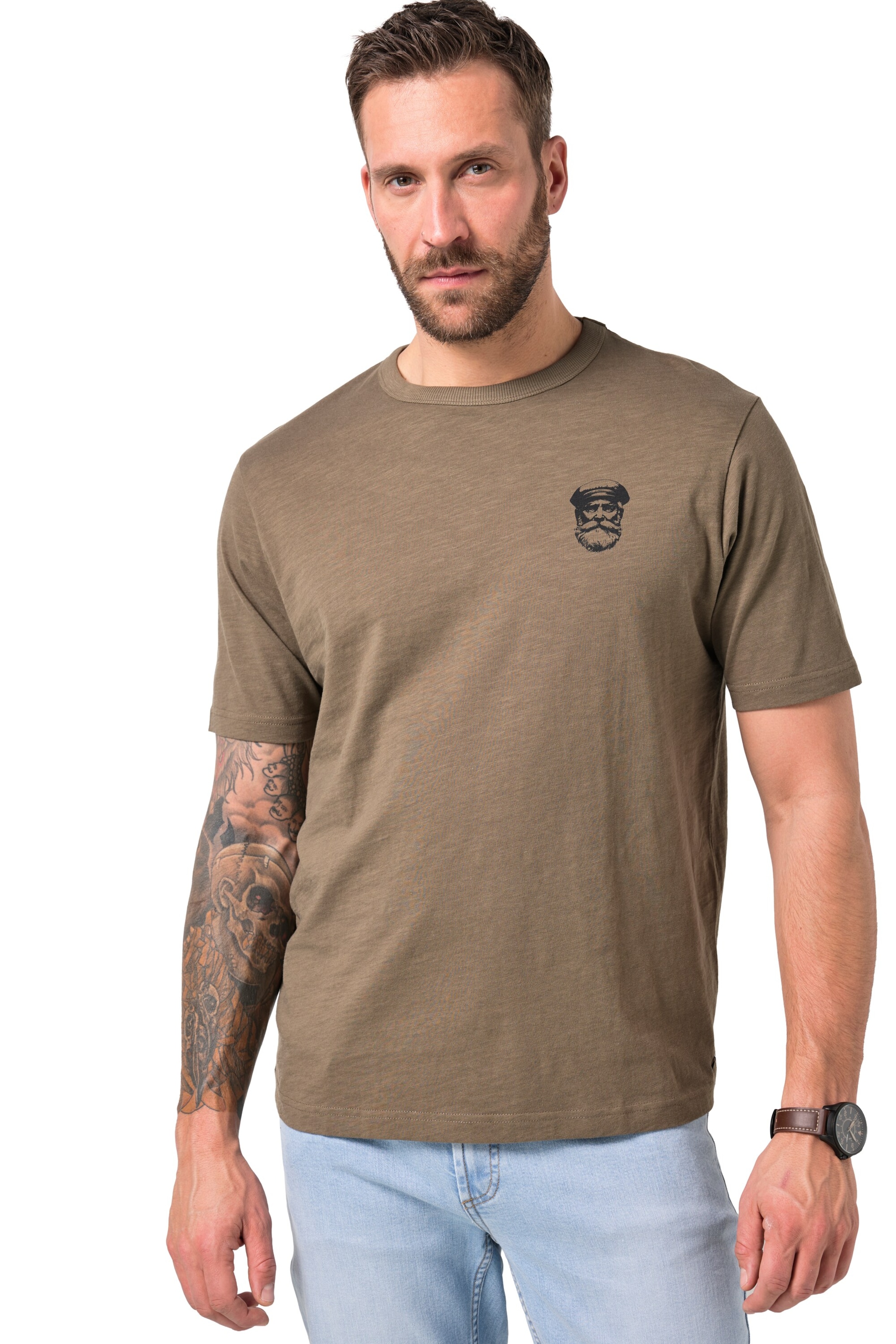 JP1880 T-Shirt in Braun: Vorderseite