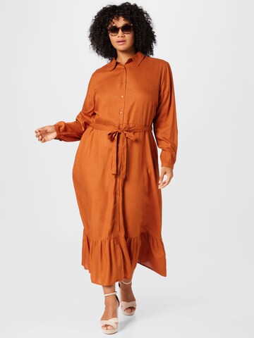 ABOUT YOU Curvy Shirt Dress 'Tamina' in Brown