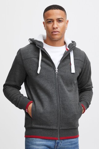 !Solid Zip-Up Hoodie 'Benjamin' in Grey: front