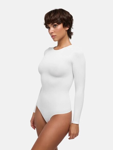 cfab - Body moldeador 'Clean Longsleeve Crewneck Sculpting Bodysuit with String' en blanco