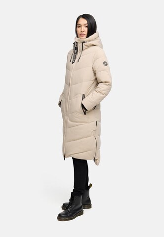 MARIKOO Wintermantel 'Benikoo' in Beige: voorkant