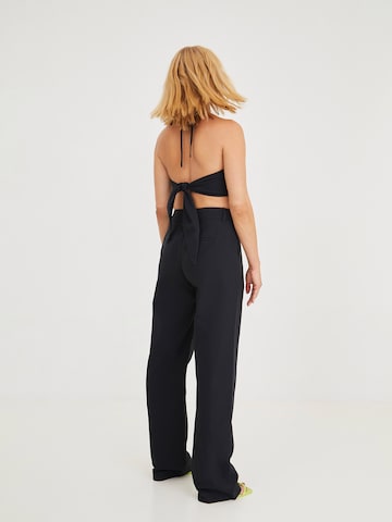 ABOUT YOU x Iconic by Tatiana Kucharova Loose fit Pants 'Rachel' in Black