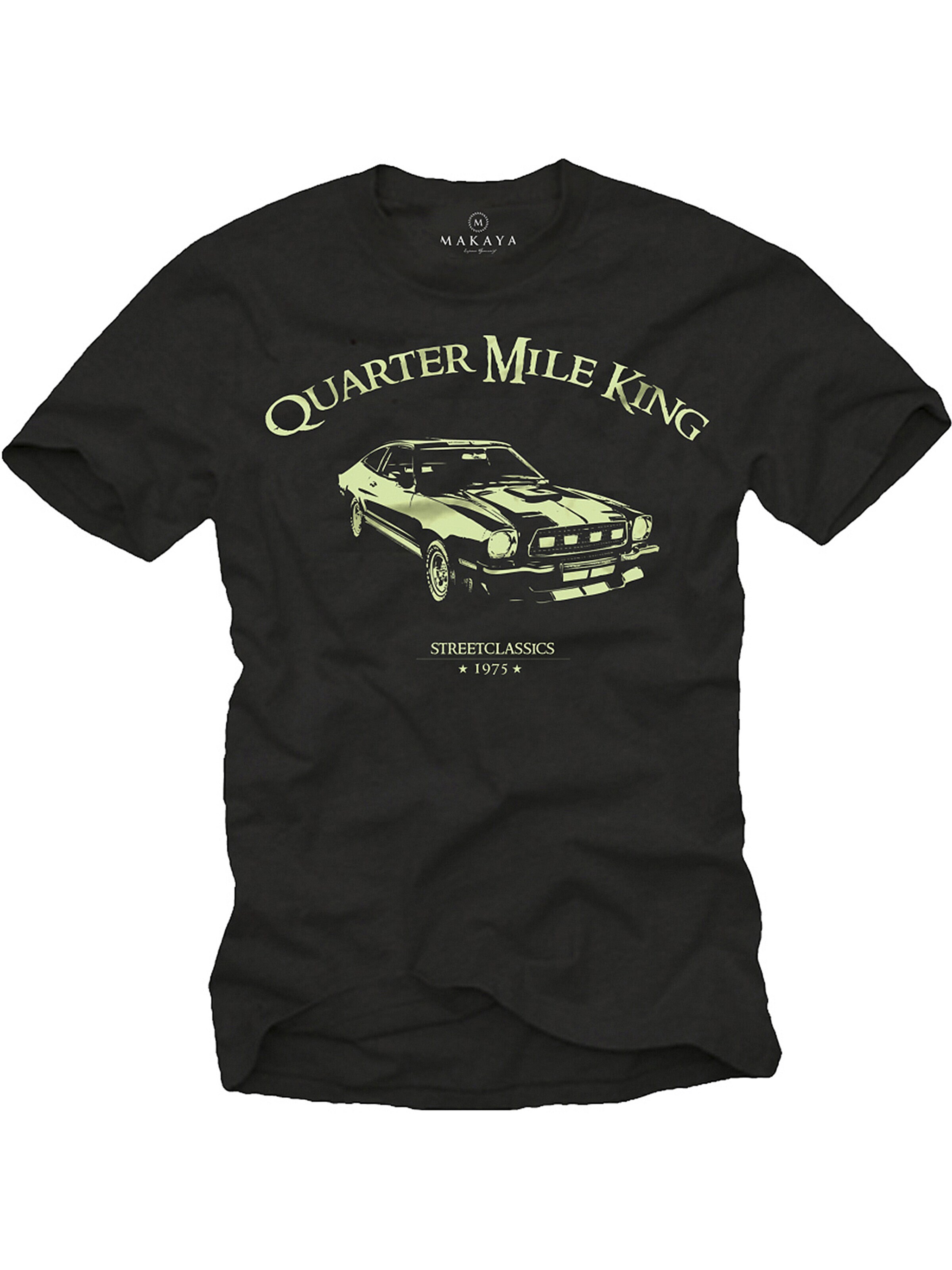 MAKAYA Shirt 'Quarter Mile King' in Black: front