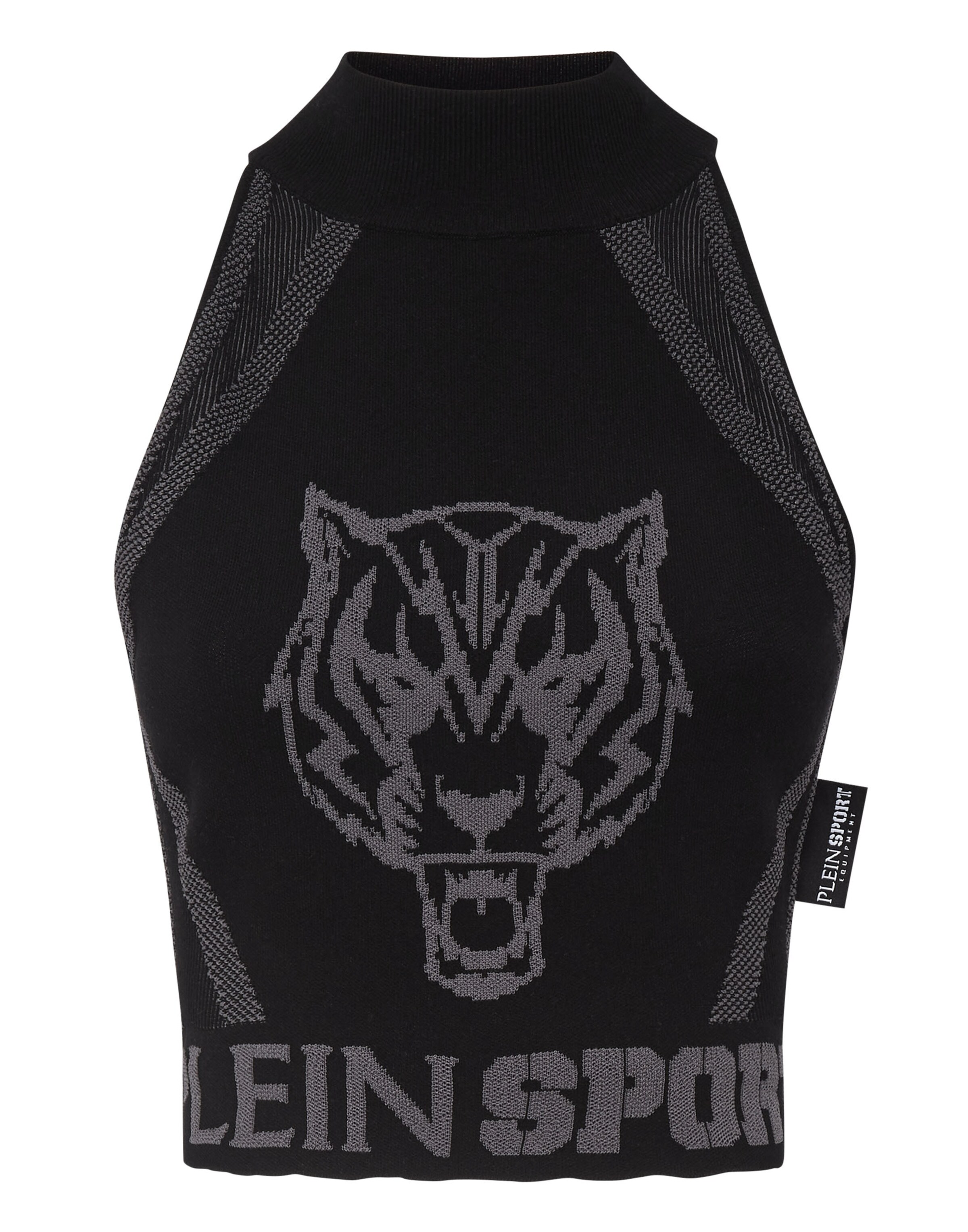 Plein Sport - Top de punto en negro: frente