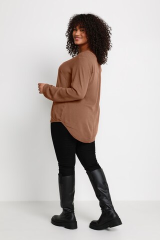 KAFFE CURVE Blouse 'Ami' in Bruin