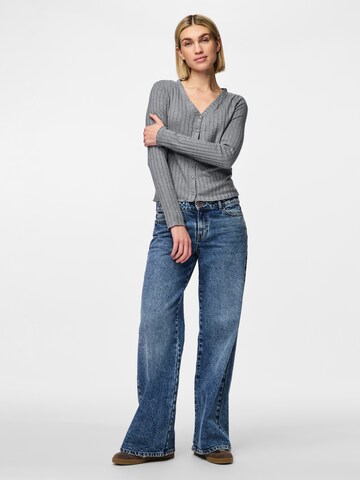 PIECES Knit Cardigan 'PCIris' in Grey