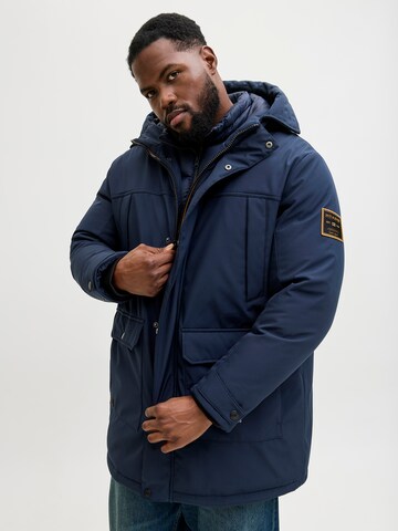 Jack & Jones Plus - Parca de invierno 'JJFINN' en azul: frente