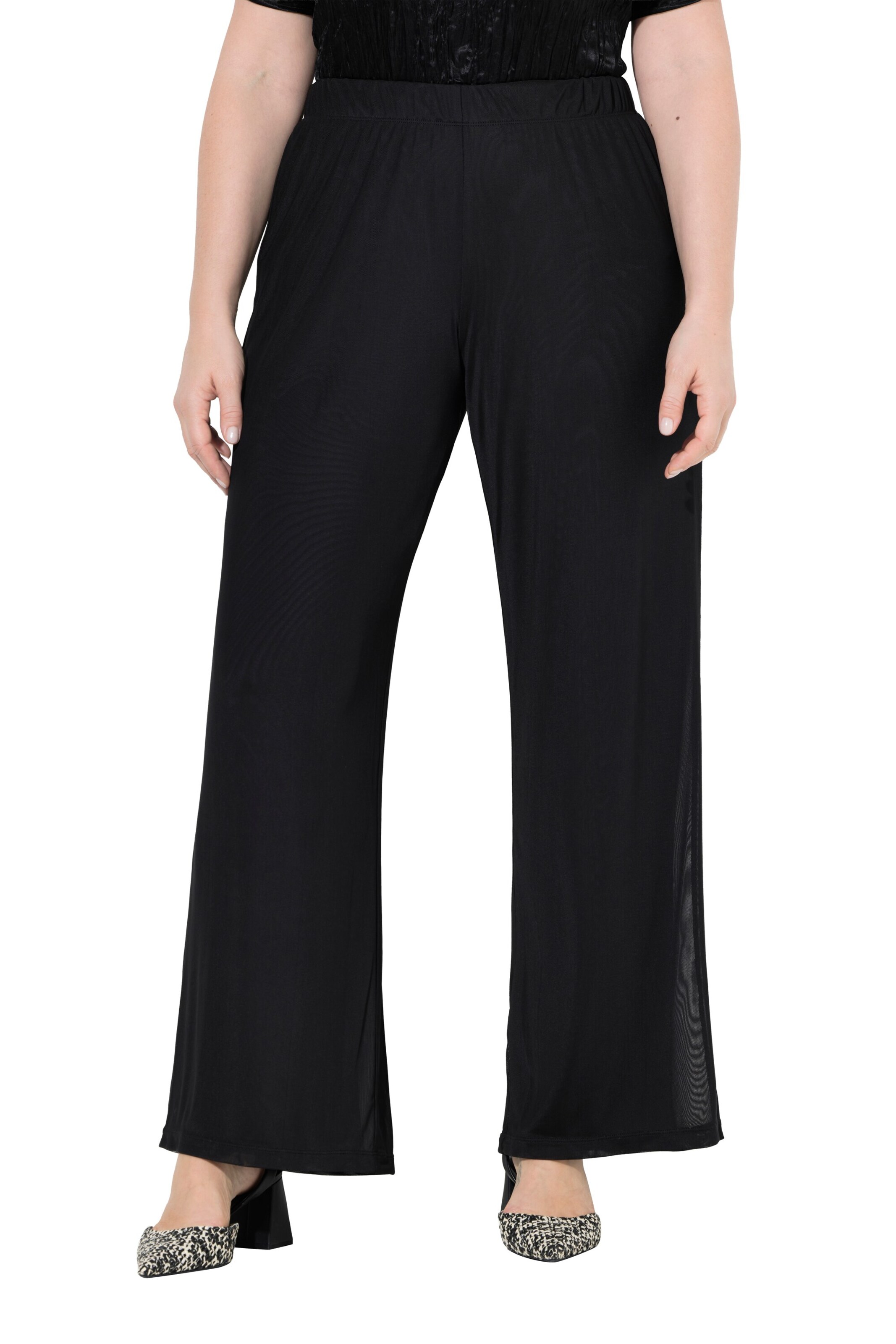Ulla Popken Regular Trousers in Black: front