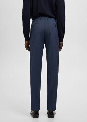 MANGO MAN Loose fit Pleat-Front Pants 'Paris' in Blue