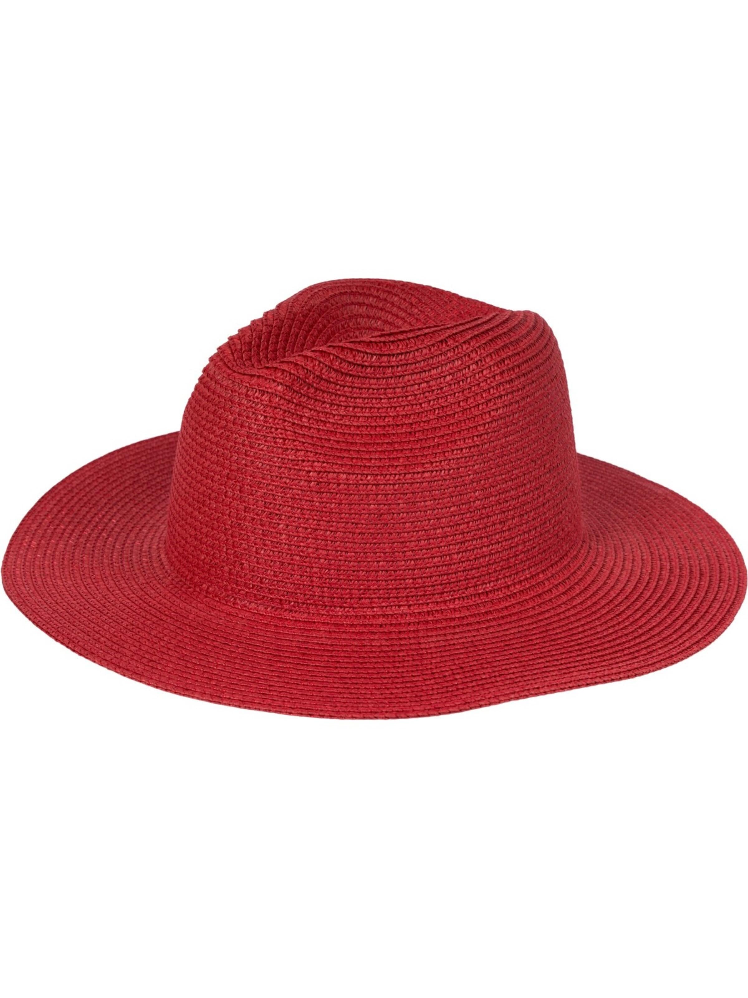 styleBREAKER Hat 'Panama Strohhut - Knautschhut' in Red: front
