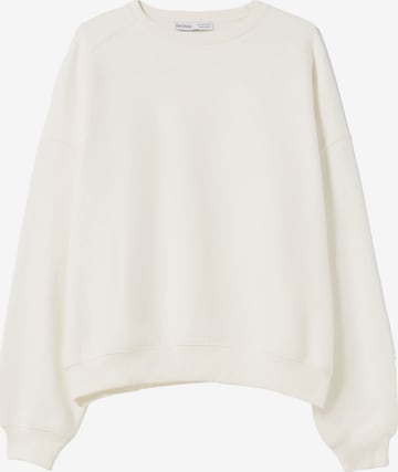 Sweat-shirt Bershka en blanc : devant