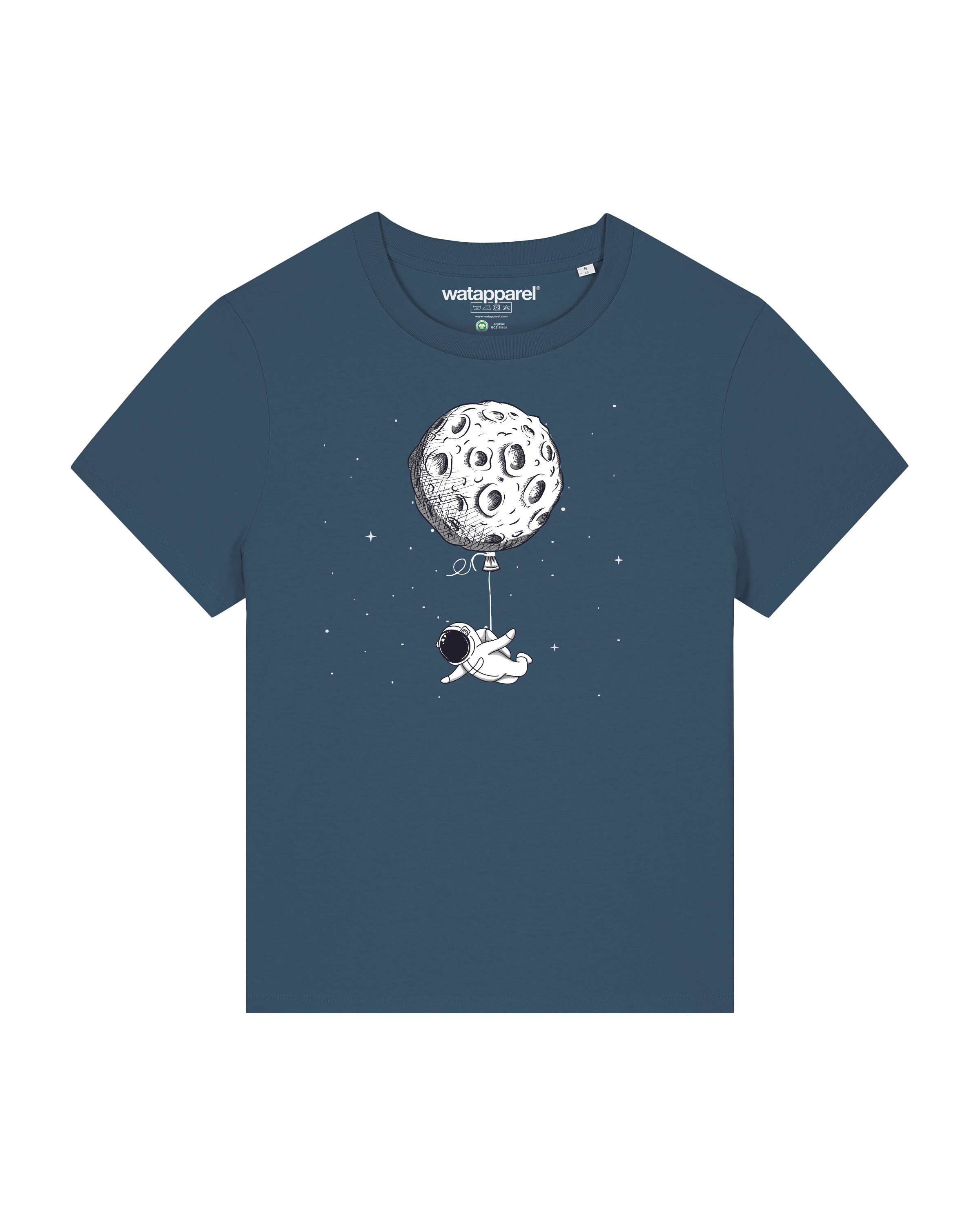 Watapparel Shirt ' Funny Spaceman ' in Blauw: voorkant