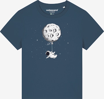 Watapparel Shirt ' Funny Spaceman ' in Blauw: voorkant