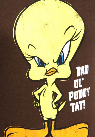 LOGOSHIRT T-Shirt 'Looney Tunes – Tweety' in Braun