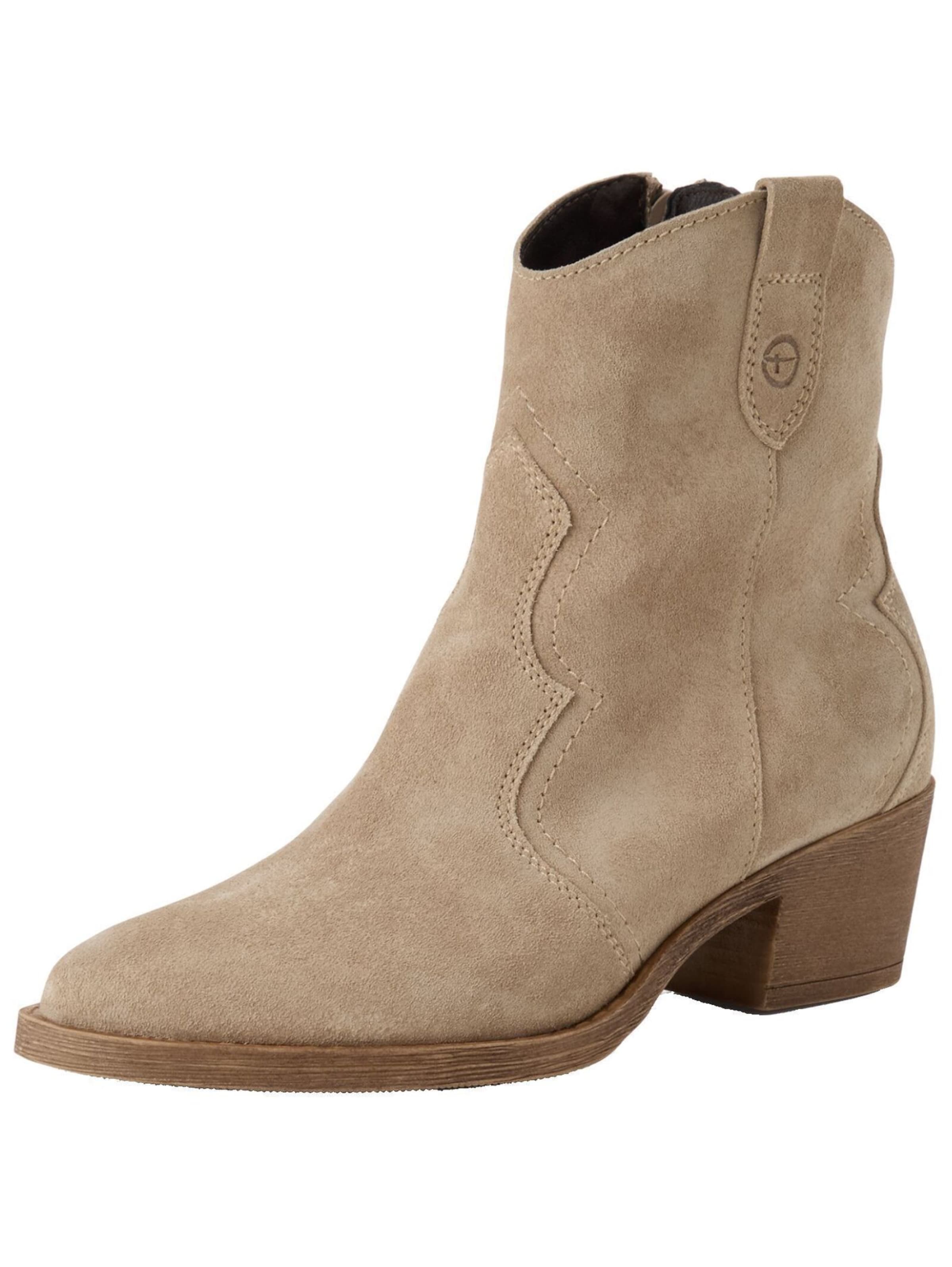 Bottes de cowboy Tamaris en beige : devant