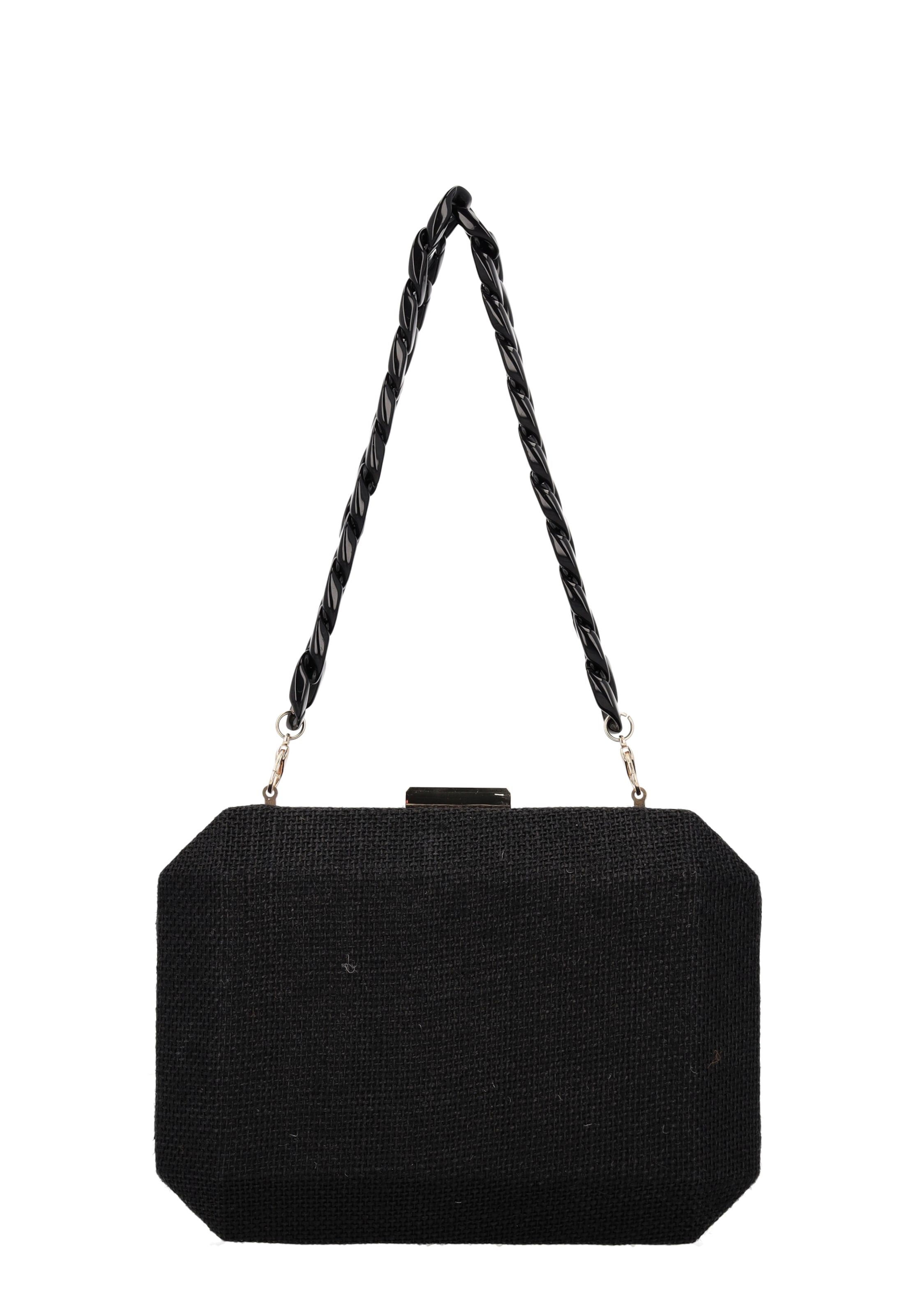 Usha Clutch in Zwart: voorkant