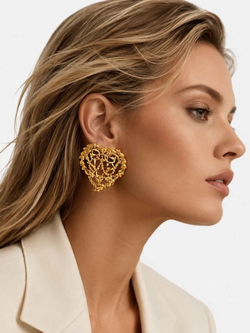 RteRme Náušnice 'Intertwined Hearts Gold Earrings' – zlatá