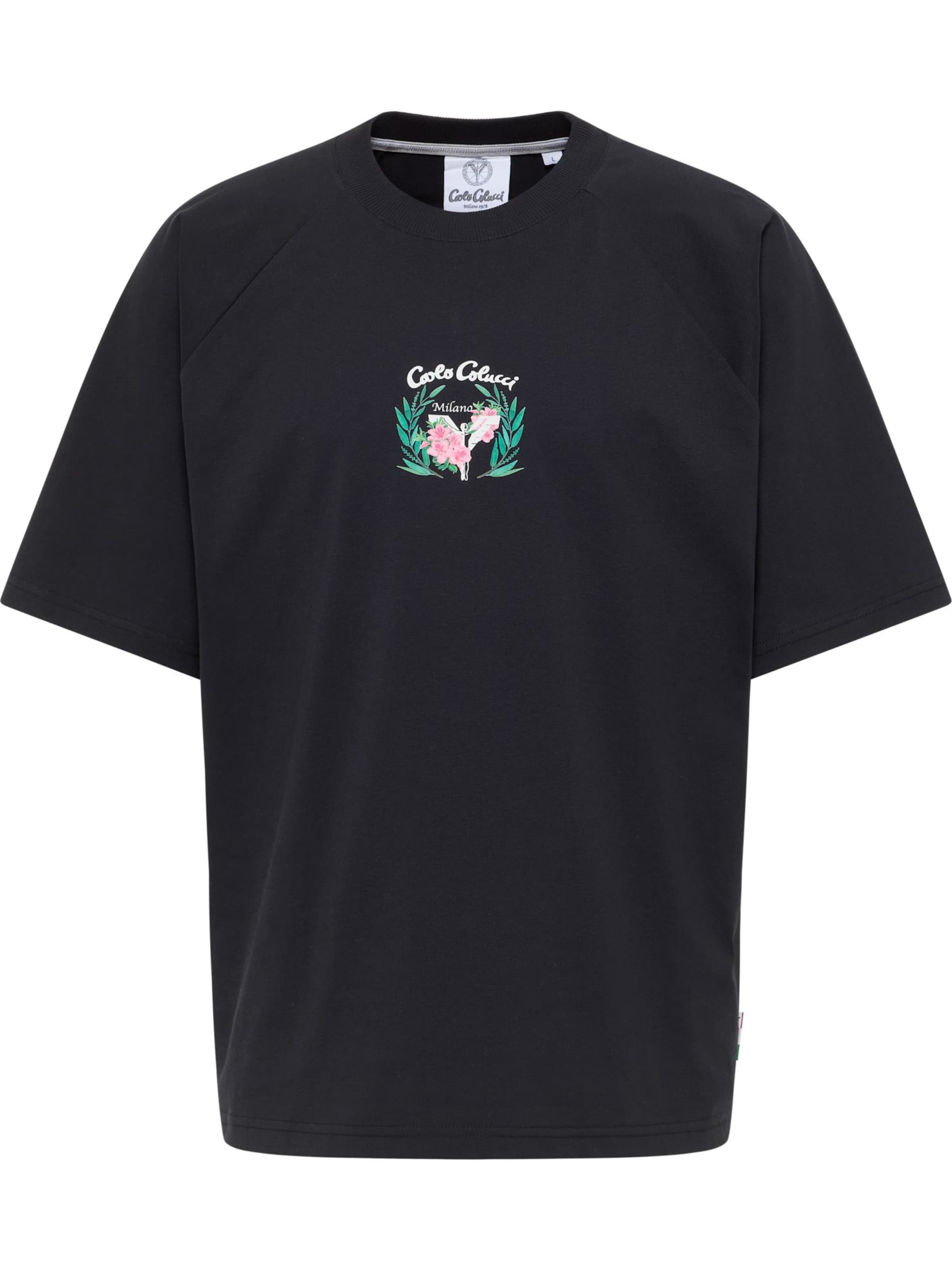 Carlo Colucci Футболка 'Egger' в Черный: спереди