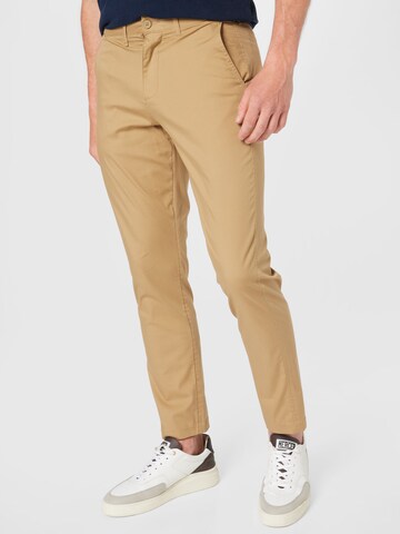 Abercrombie & Fitch Slimfit Chinobyxa i beige: framsida