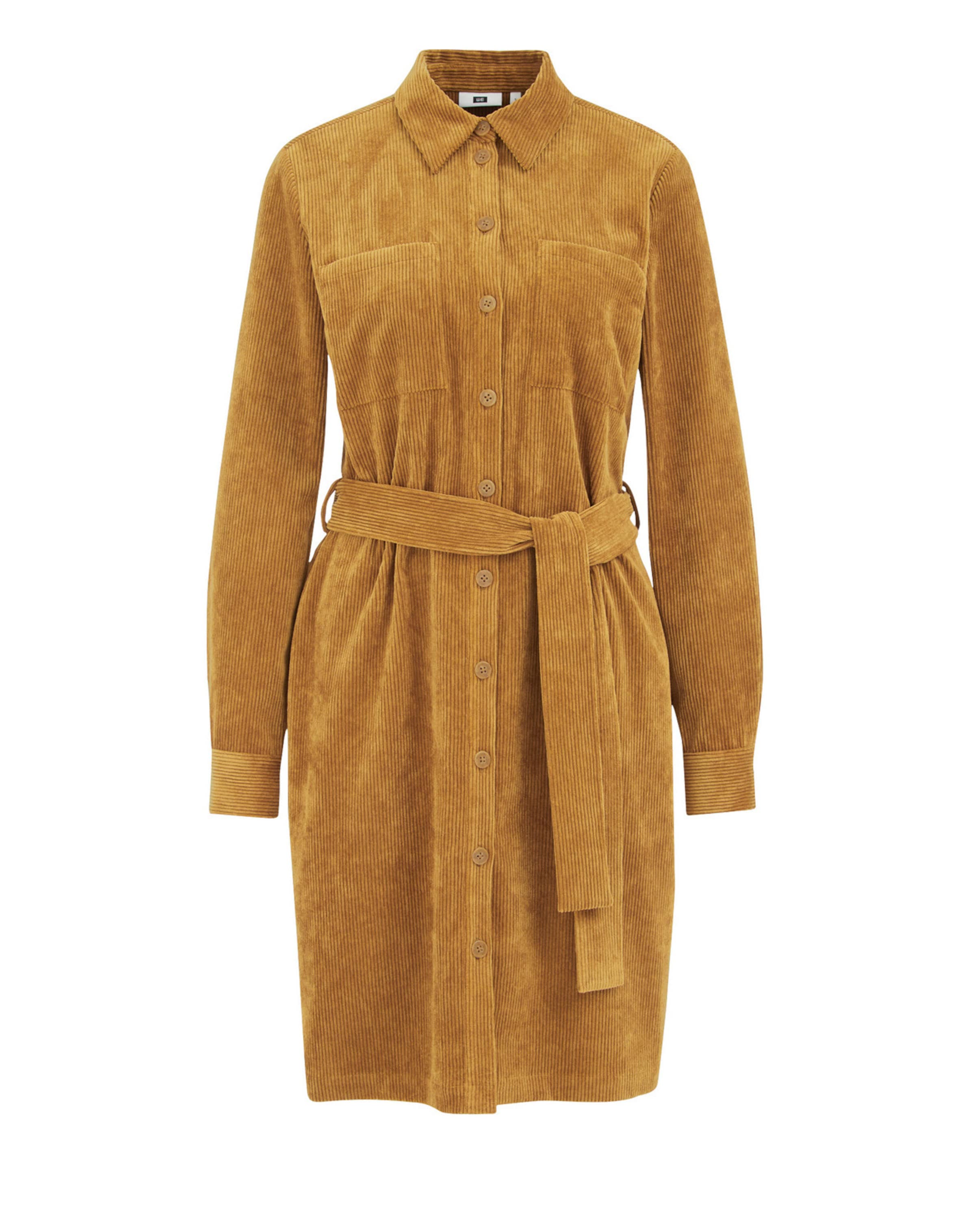 WE Fashion - Vestido camisero en amarillo: frente