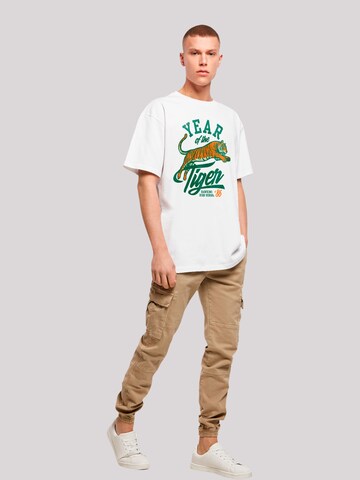 F4NT4STIC Shirt 'Stranger Things Hawkins Year of The Tiger 86 Netflix TV Series' in Wit