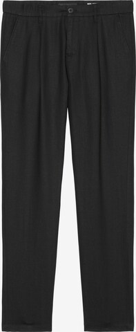 Marc O'Polo Regular Pleat-Front Pants 'Osby' in Black: front