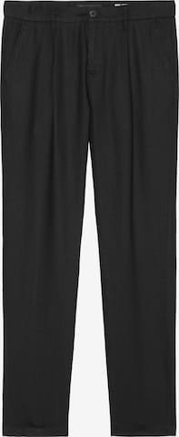 Marc O'Polo Regular Pleat-Front Pants 'Osby' in Black: front