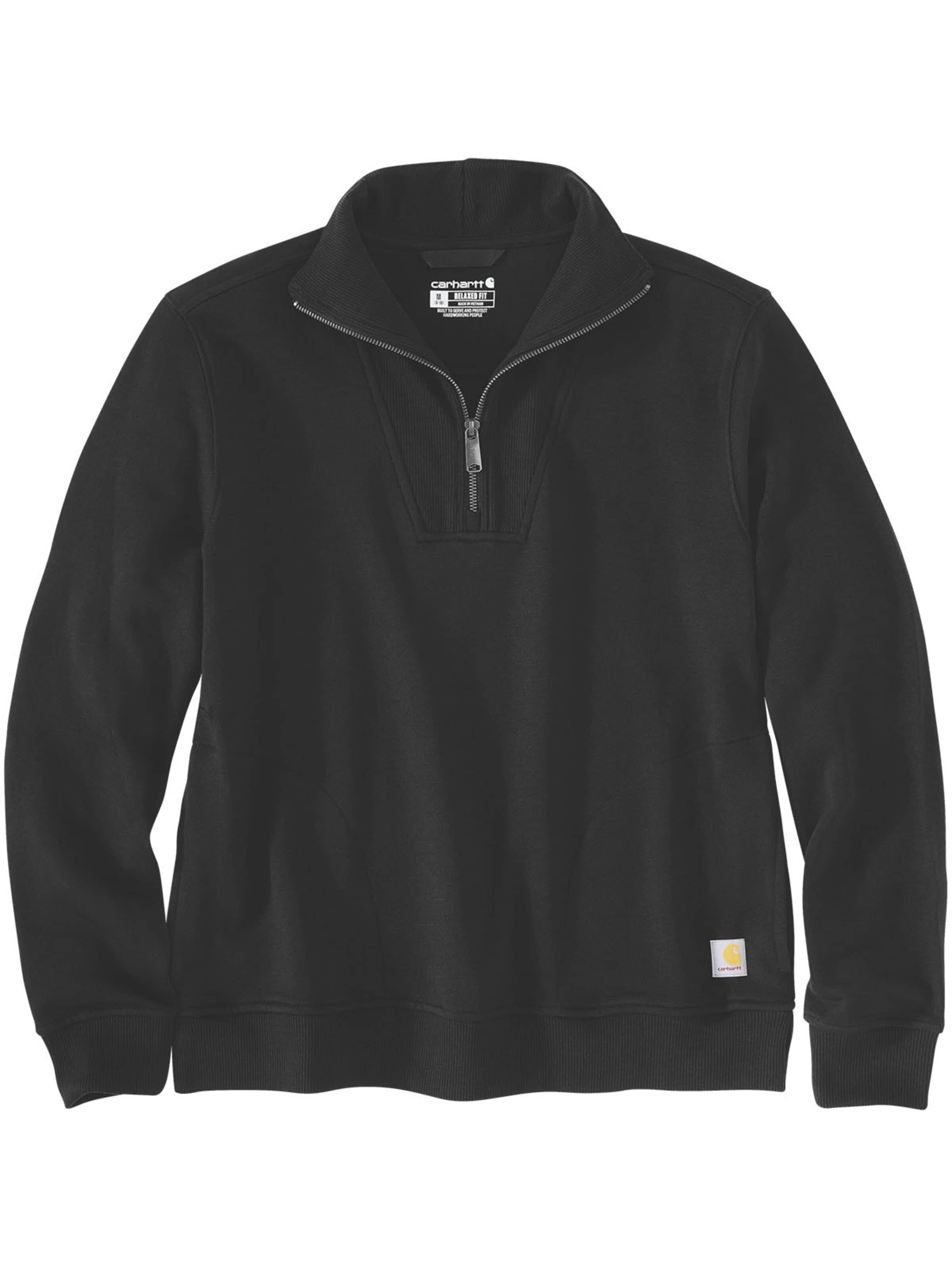 Carhartt WIP Sweatshirt 'Sweatshirt Half-Zip in schwarz'‌‌‌‌‌‌ in Schwarz: Vorderseite