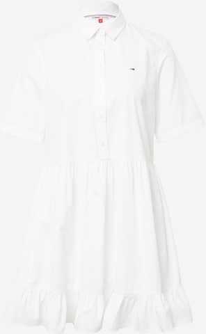 Tommy Jeans - Vestidos camiseiros 'POPLIN' em branco: frente