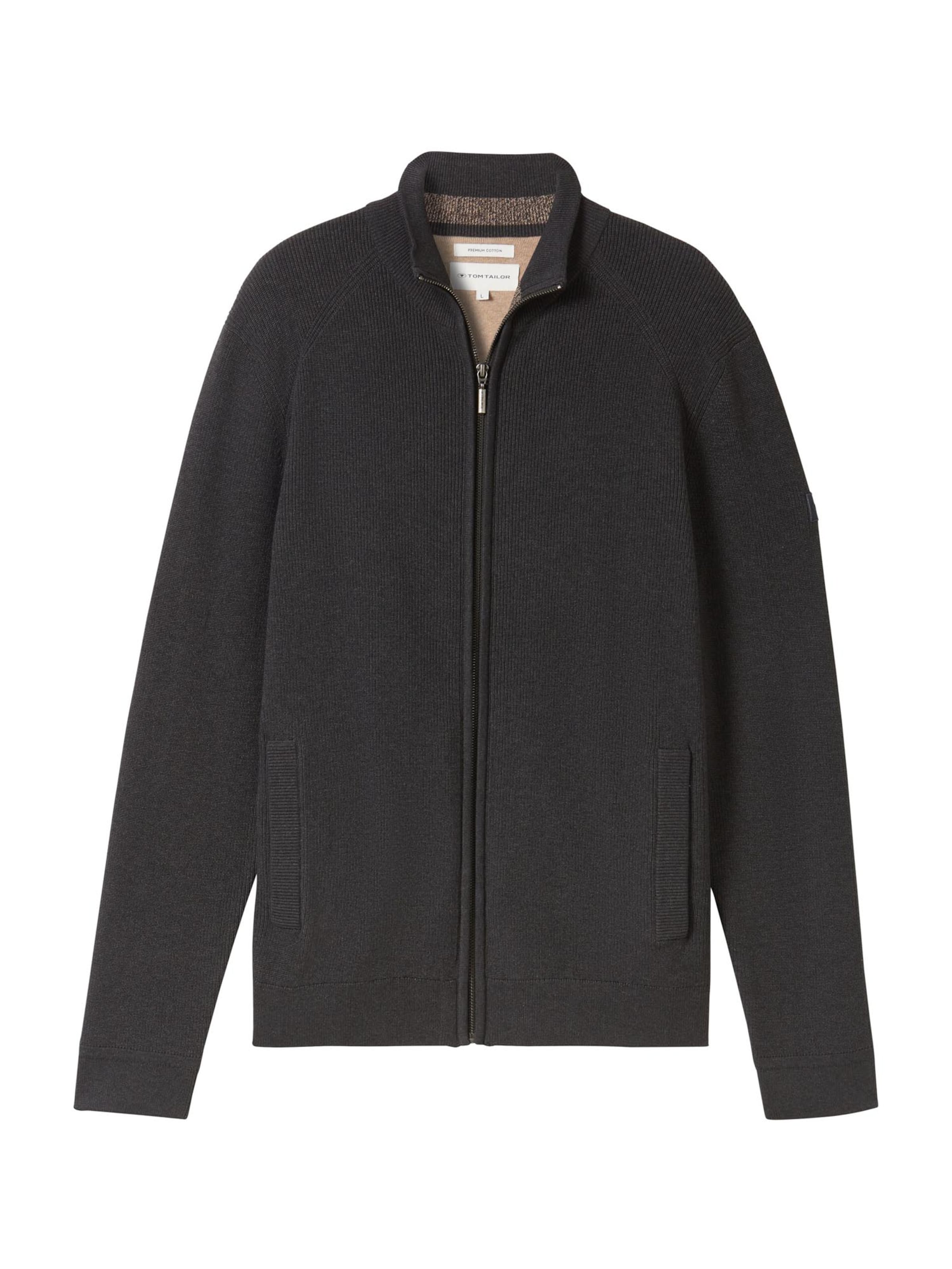 TOM TAILOR Gebreid vest in Grijs: voorkant