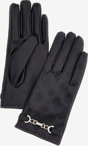 GUESS Full Finger Gloves in Black: front