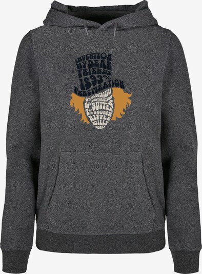 ABSOLUTE CULT Sweatshirt 'Willy Wonka - Typed Head' in camel / dunkelgrau / schwarz / weiß, Produktansicht