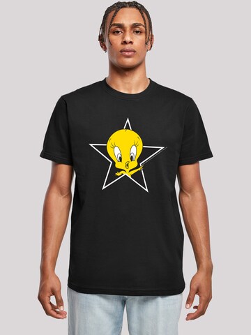 F4NT4STIC Shirt 'Looney Tunes Tweety Pie Star' in Zwart: voorkant