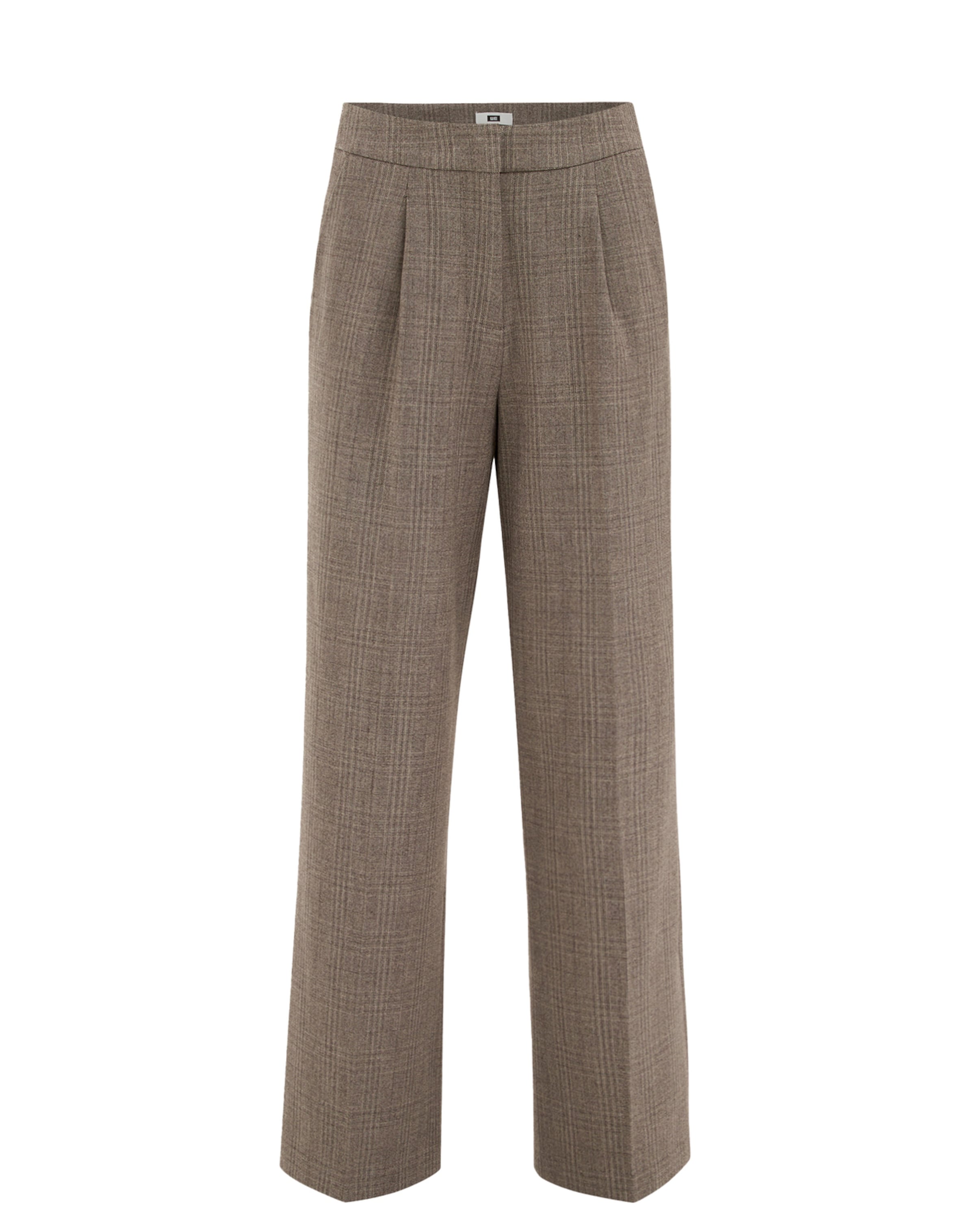 Wide Leg Pantalon à plis WE Fashion en marron : devant