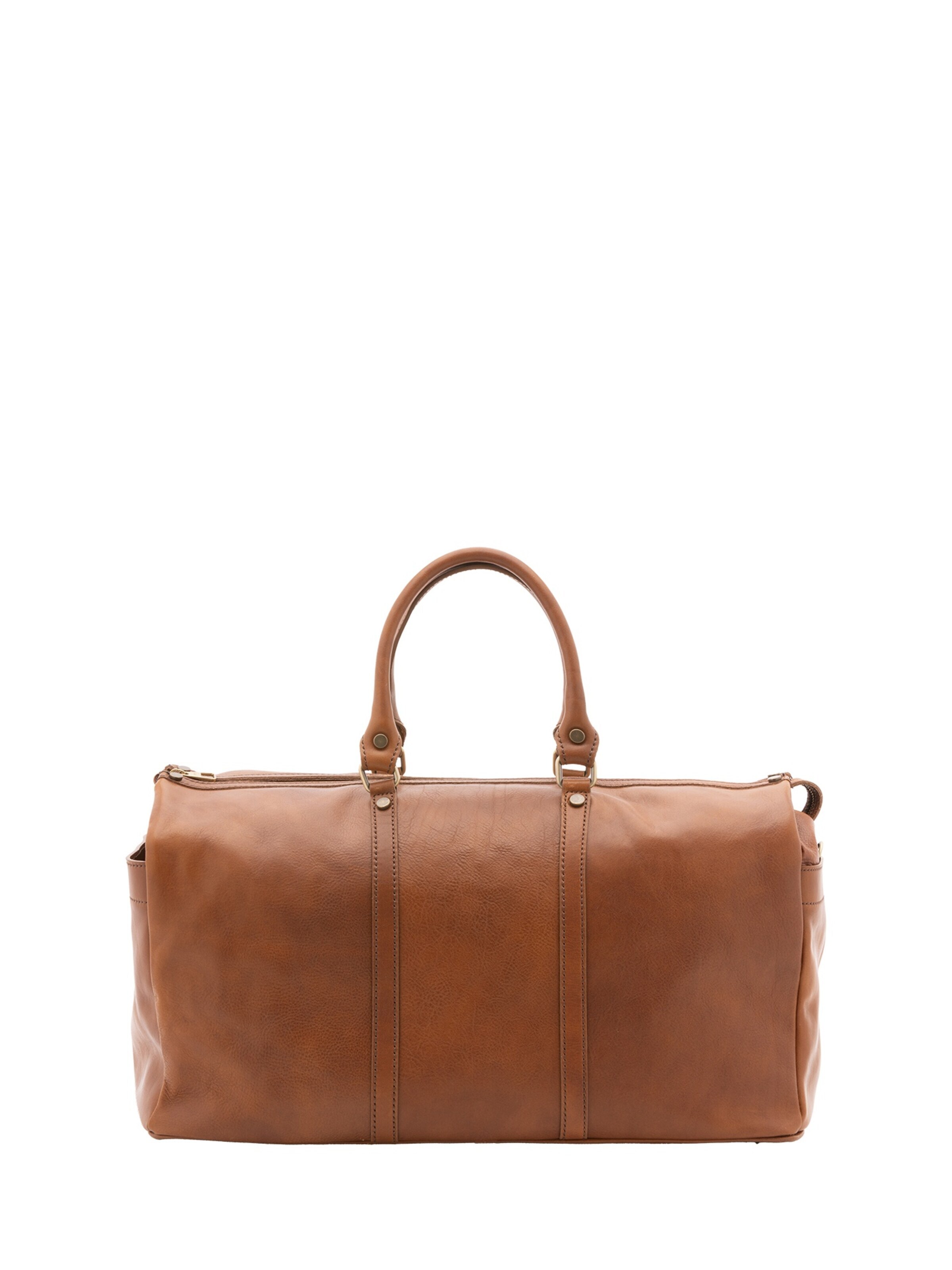 Borsa da viaggio 'Borsa da viaggio unisex vera pelle con zip - Made in Italy' di Chiara Ferretti in giallo: frontale