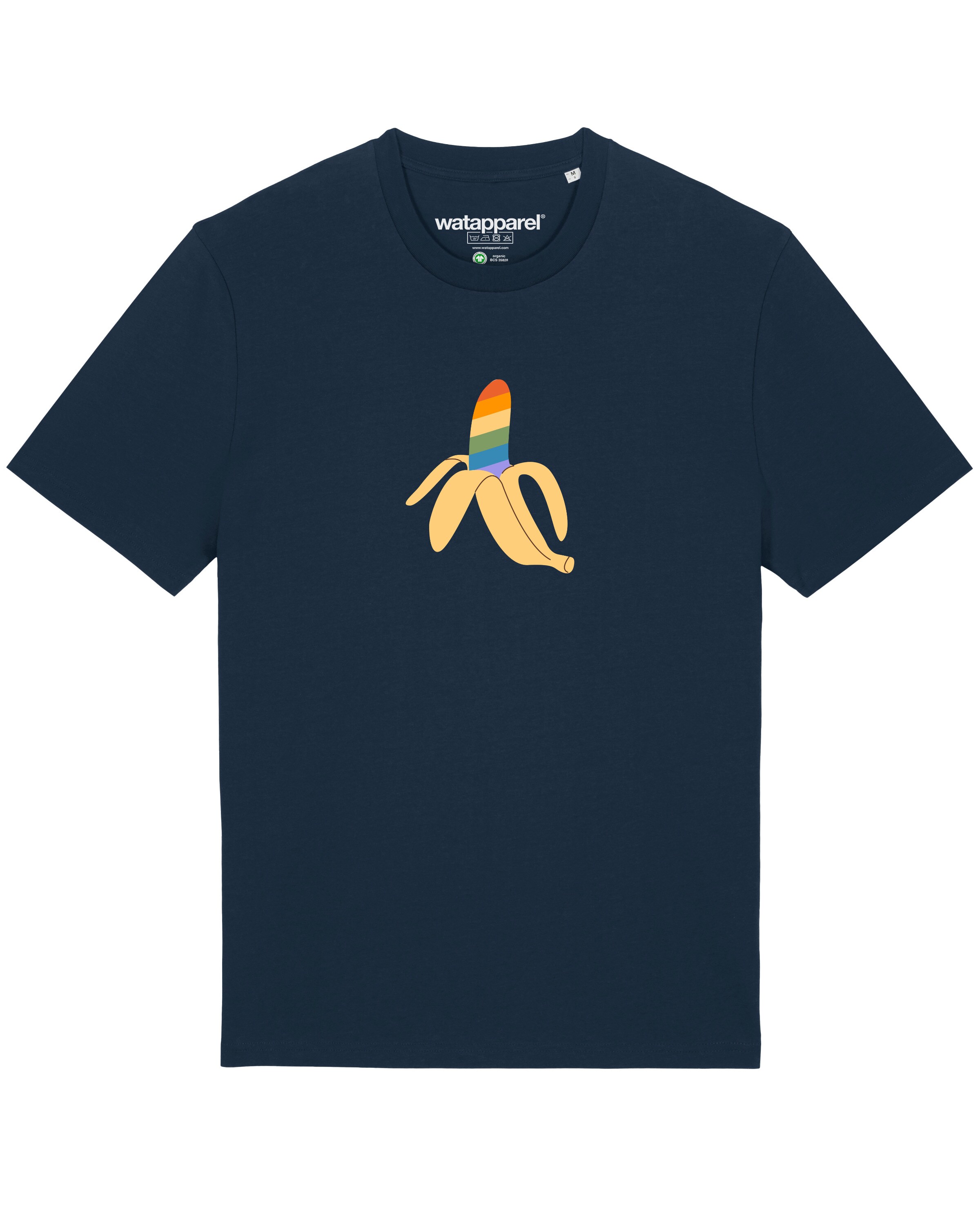 T-Shirt 'Rainbow Banana' Watapparel en bleu : devant