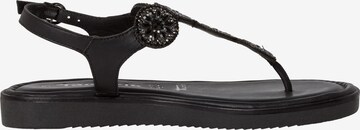 TAMARIS T-Bar Sandals in Black