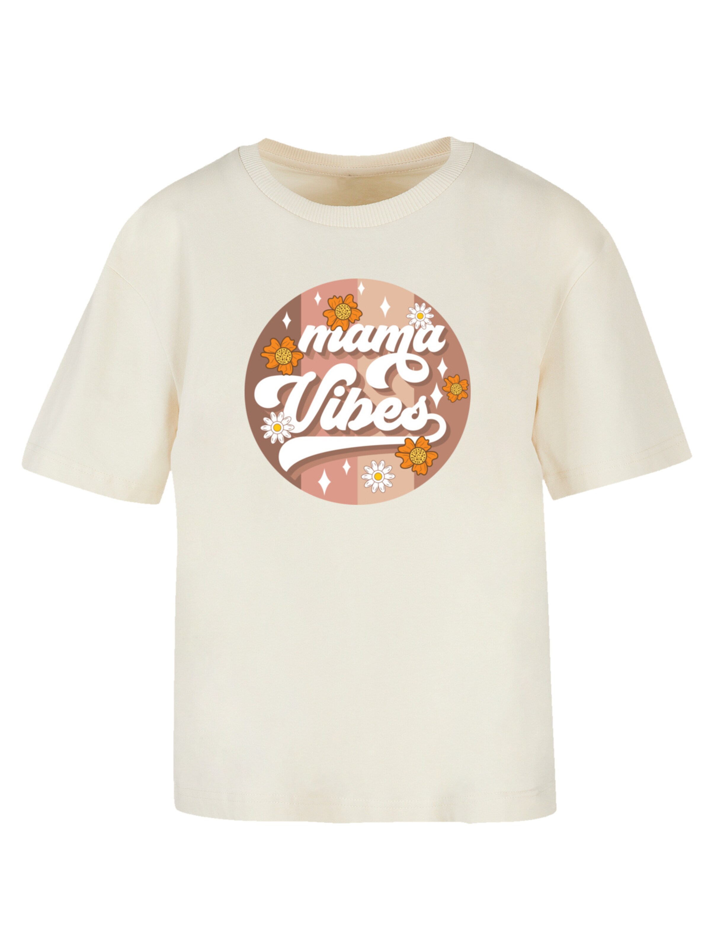 T-shirt 'Mothers Day Mama Vibes Vintage Inspired Motherhood' F4NT4STIC en beige : devant
