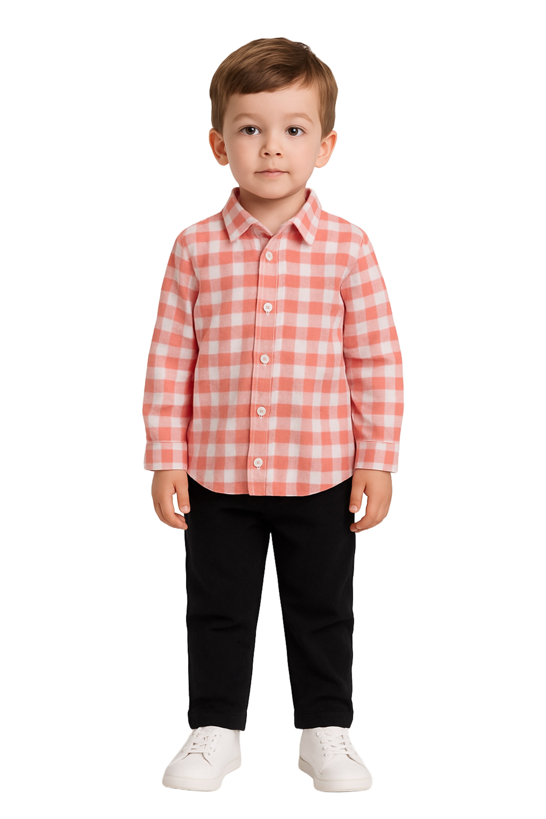 Panço Regular fit Overhemd in Oranje: voorkant