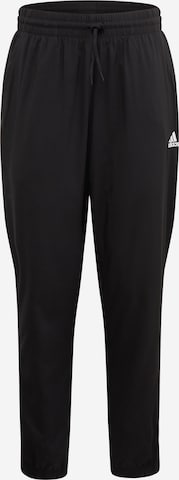 ADIDAS SPORTSWEAR Tapered Workout Pants 'Aeroready Essentials Stanford Elastic Cuff Small Logo' in Black: front